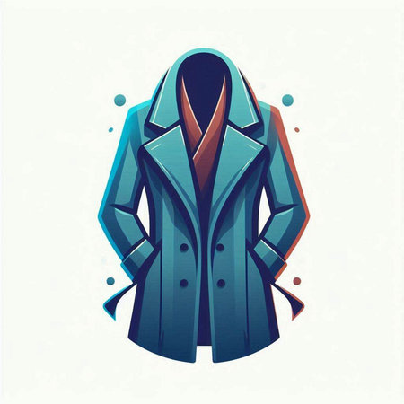 Fashionable men's coat in retro style. Vector illustration.のイラスト素材