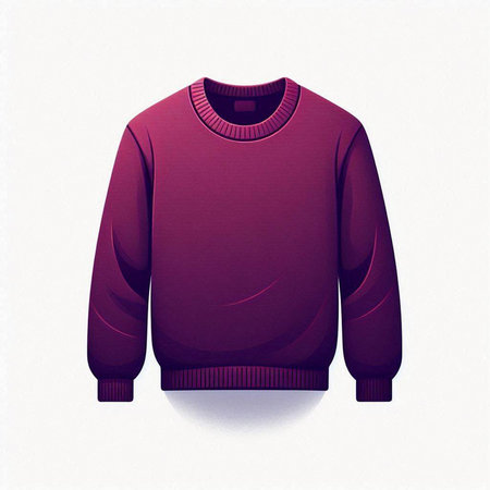Purple sweater with long sleeves isolated on white background. Vector illustration.のイラスト素材