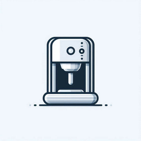 Coffee maker icon in flat style. Vector illustration of coffee maker.のイラスト素材