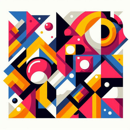 Abstract colorful background with geometric elements. Modern minimalistic design. Vector illustrationのイラスト素材