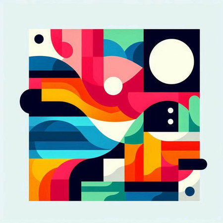 Abstract background with colorful geometric shapes. Vector illustration. Eps 10.のイラスト素材