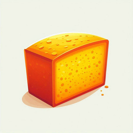 Illustration of cheese on a white background with space for text.のイラスト素材