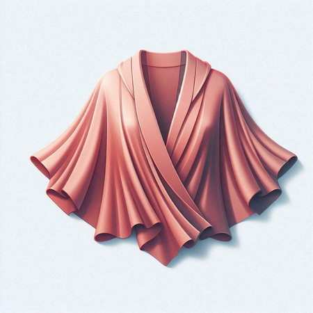 Red silk scarf on a mannequin. 3d illustration.のイラスト素材