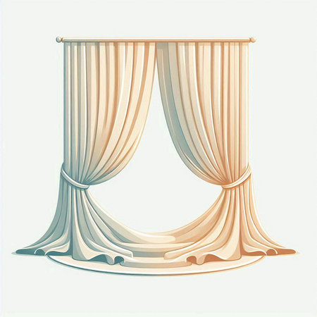 classic window decoration. curtains. interior textiles. 3d renderのイラスト素材
