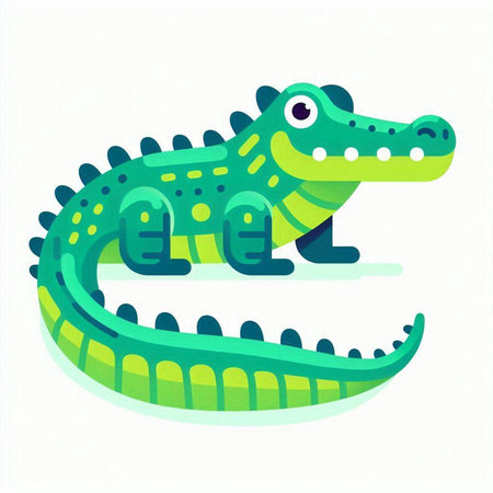 Crocodile icon. Vector illustration of a crocodile.のイラスト素材