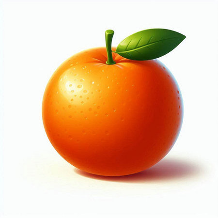 Orange fruit with water drops on a white background. Vector illustration.のイラスト素材