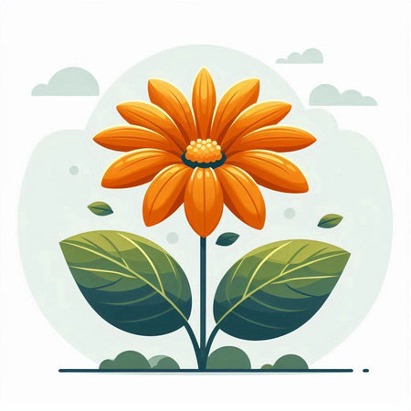 Flower in the garden. Vector illustration of a flat design.のイラスト素材