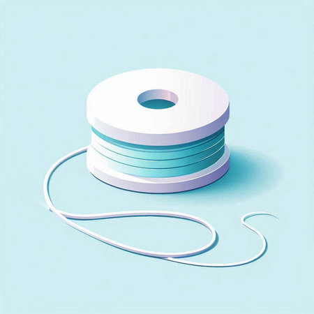 vector illustration of a roll of white paper on a blue background.のイラスト素材