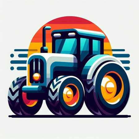 Tractor vector illustration. Tractor icon. Vector tractor logo.のイラスト素材