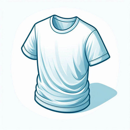 Vector illustration of a white t-shirt on a white background.のイラスト素材