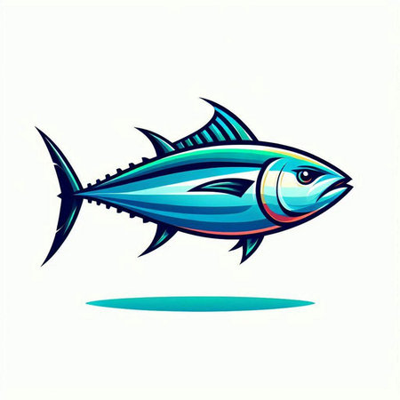 Tuna fish logo. Vector illustration of a tuna fish logo.のイラスト素材