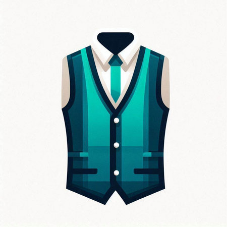 Blue men's shirt with necktie on white background. Vector illustration.のイラスト素材