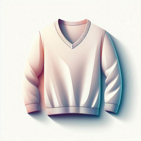 Mock up of a white sweater with a long sleeves on a light backgroundのイラスト素材