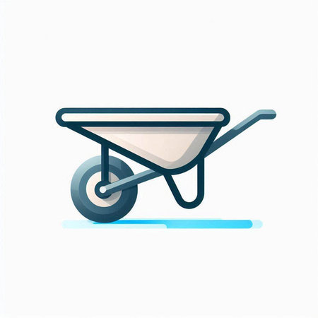 Wheelbarrow icon. Vector illustration. Isolated on white background.のイラスト素材