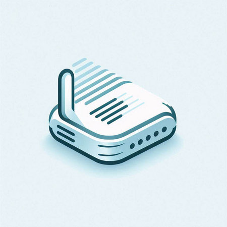 Wireless router isometric 3d icon. Isometric vector illustration.のイラスト素材