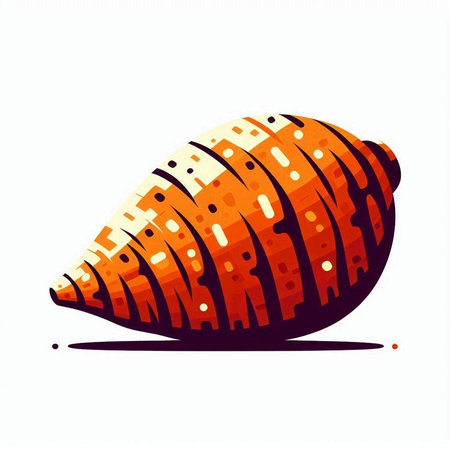 Seashell isolated on a white background. Vector illustration. Eps 10.のイラスト素材