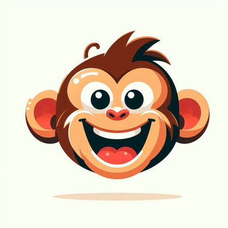 Cute cartoon monkey face. Vector illustration isolated on white background.のイラスト素材