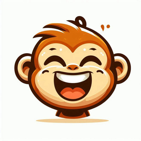 funny cartoon monkey isolated on a white background. vector illustration.のイラスト素材