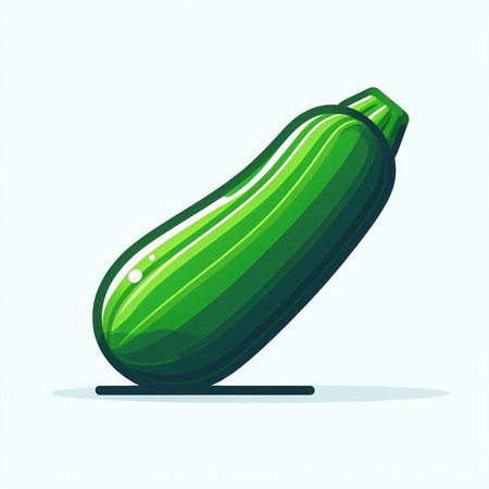 Zucchini isolated on white background. Vector illustration in flat style.のイラスト素材