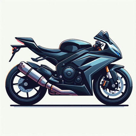 illustration of a motorcycle on a white background with place for your textのイラスト素材