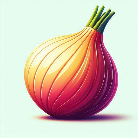 Illustration of onion on a light background. Vector illustration of onion.のイラスト素材