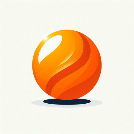 abstract 3d orange sphere on a white background, vector illustrationのイラスト素材