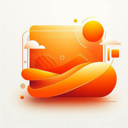 Abstract background with waves and sun. Vector illustration for your design.のイラスト素材