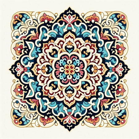 Mandala. Ethnic decorative element. Hand drawn backdrop. Islam, Arabic, Indian, ottoman motifs.のイラスト素材