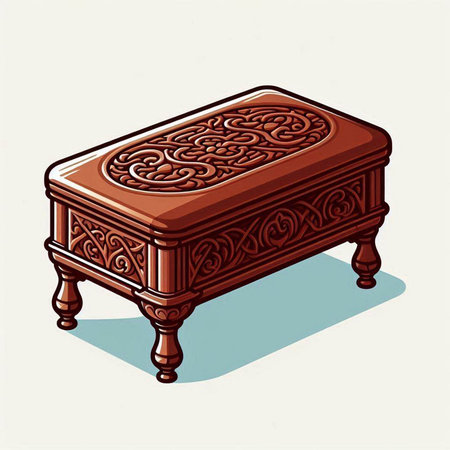 Antique wood chest on white background. Vector illustration. EPS 10のイラスト素材