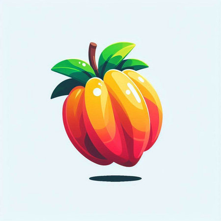 Cherry tomato on a blue background. Vector illustration in cartoon styleのイラスト素材