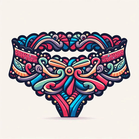 Colorful ethnic ornamental hand drawn doodle design. Vector illustrationのイラスト素材