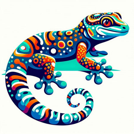 gecko on a white background, vector illustration, eps10のイラスト素材