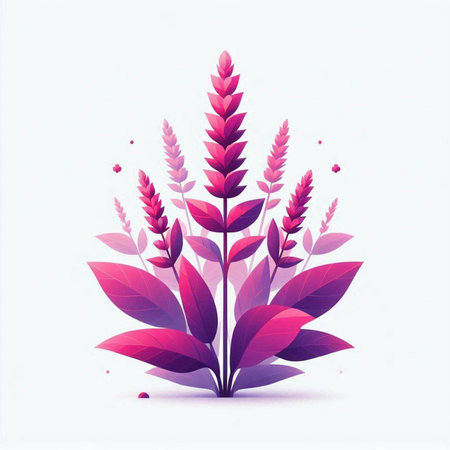 Illustration of purple and pink leaves on a white background - vectorのイラスト素材