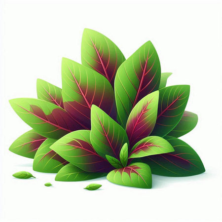 Illustration of a green leaf with some leaves on it - vectorのイラスト素材