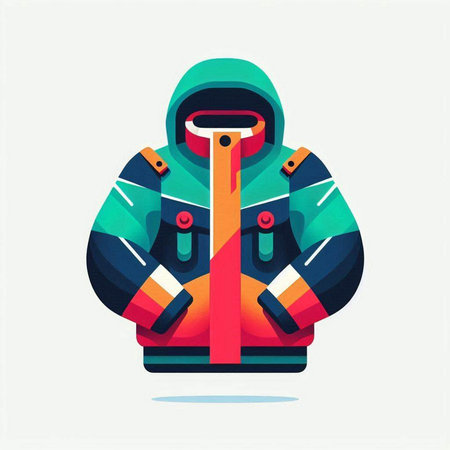 Winter sports jacket. Colorful vector illustration in flat cartoon style.のイラスト素材