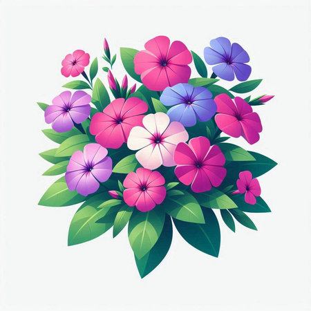 A bouquet of flowers on a white background. Vector illustration.のイラスト素材