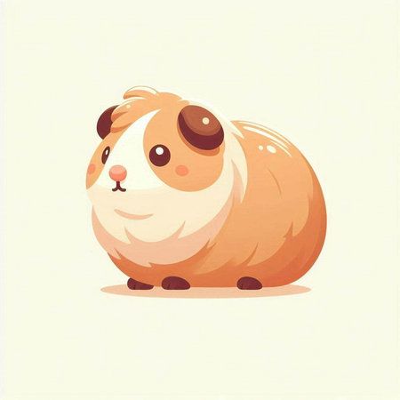 Cute guinea pig vector illustration. Cute cartoon guinea pig.のイラスト素材