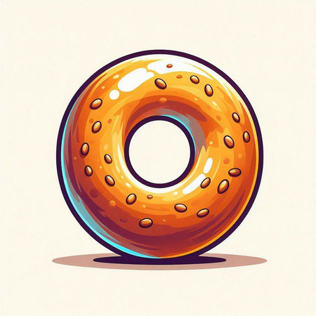 Vector illustration of a donut with glaze and sprinkles.のイラスト素材