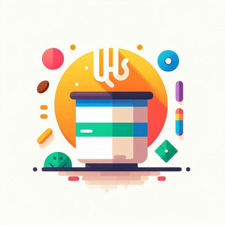 Coffee cup icon in flat design style. Vector illustration.のイラスト素材