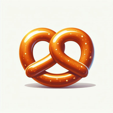 Glossy pretzel font. 3d render, 3d illustration.のイラスト素材