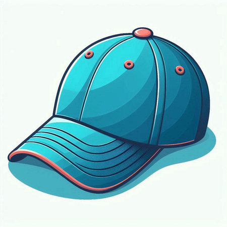 Illustration of a blue baseball cap isolated on a white background.のイラスト素材