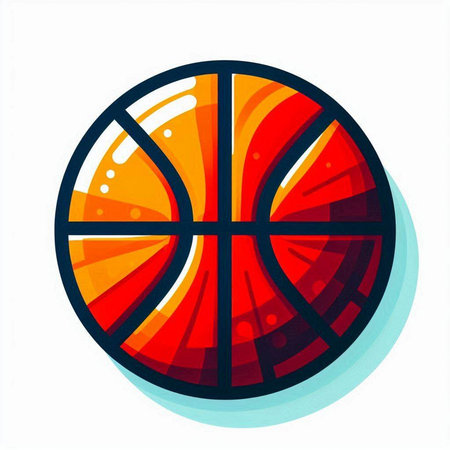 Basketball ball on white background. Vector illustration in flat style.のイラスト素材