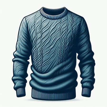 Knitted sweater isolated on white background. 3d render illustration.のイラスト素材