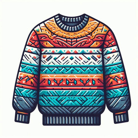 Vector illustration of a sweater with a pattern on a white background.のイラスト素材