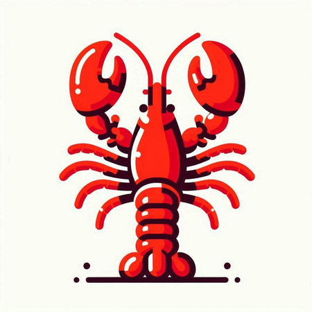 Lobster icon in flat style. Vector illustration on white background.のイラスト素材