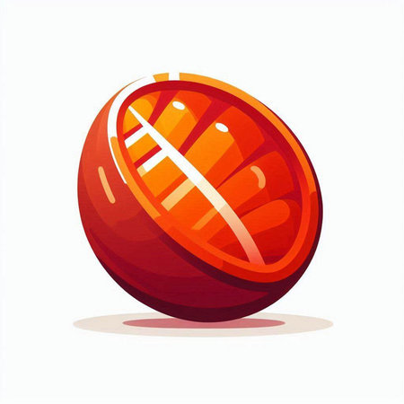 Orange fruit isolated on white background. Vector illustration in cartoon style.のイラスト素材