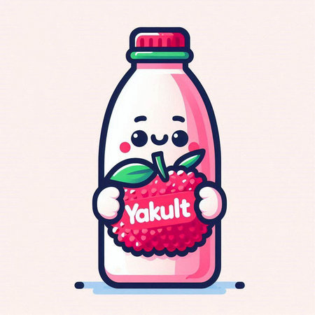 Strawberry milk in a bottle. Vector illustration on a white background.のイラスト素材