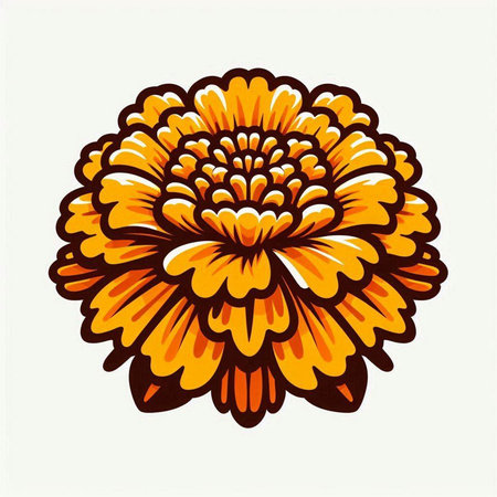 Hand drawn chrysanthemum isolated on white background. Vector illustration.のイラスト素材