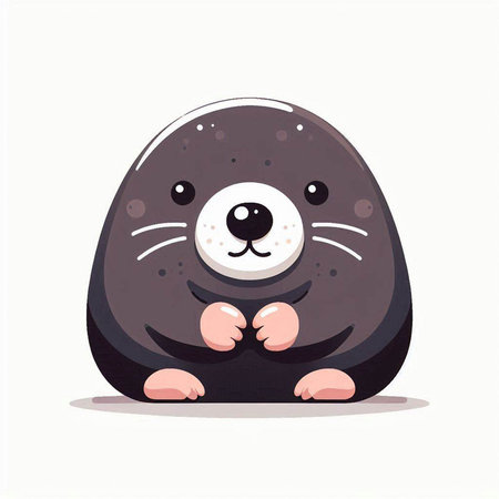 Cute little seal cartoon vector illustration. Cute animal character.のイラスト素材