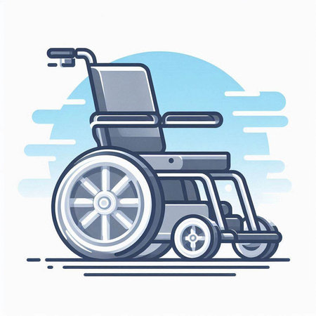 Wheelchair vector illustration. Wheelchair icon isolated on white background.のイラスト素材